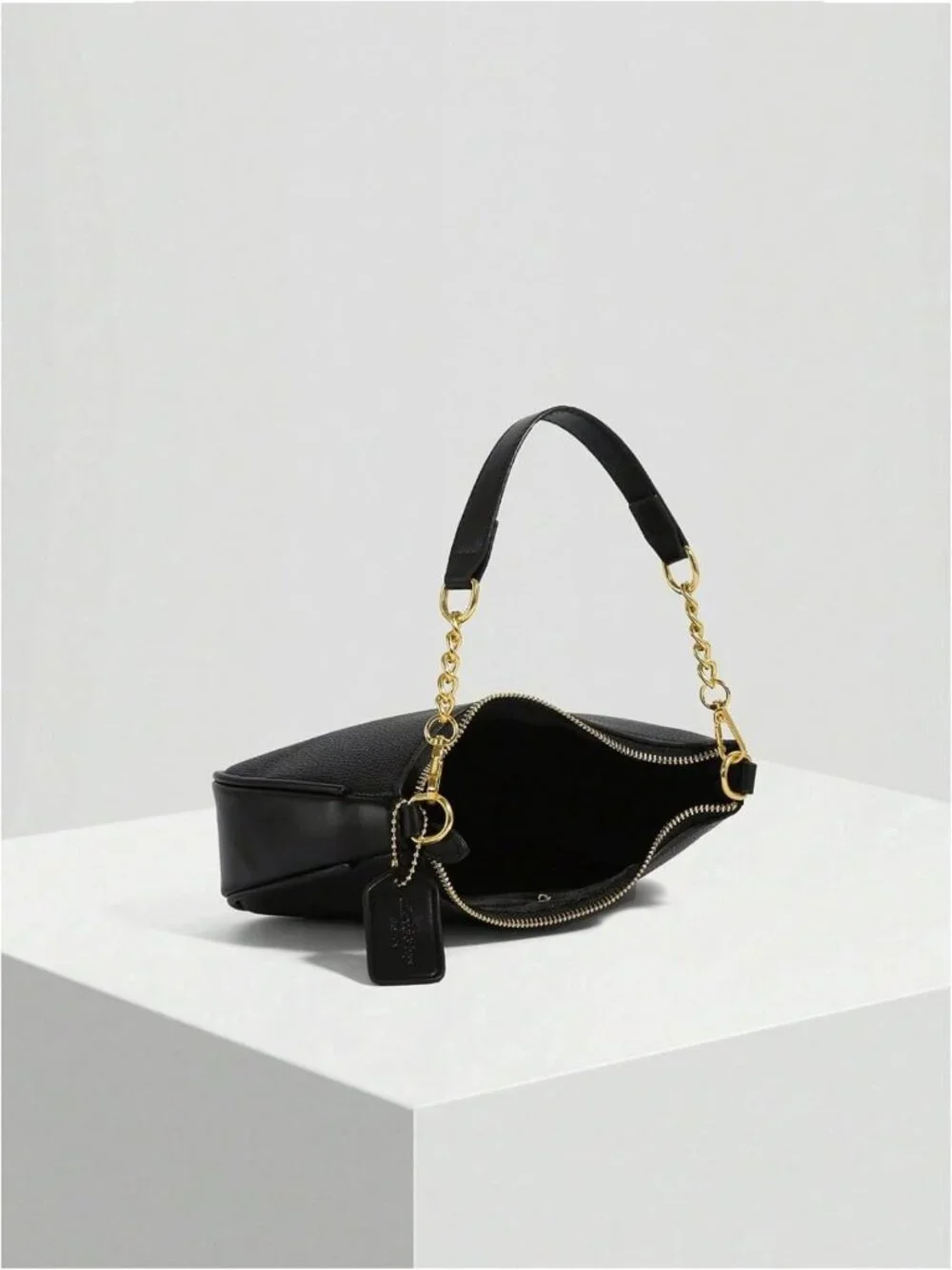 Stylish PU Leather Hobo Shoulder Bag with Gold Chain | Lightweight Zipper Purse